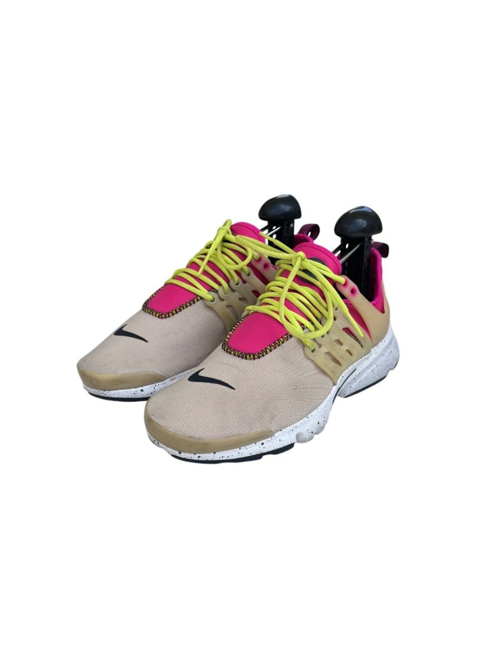Nike Air Presto Beige Pink Neon Yellow Womens Running Shoes Size 7 - Picture 2 of 6